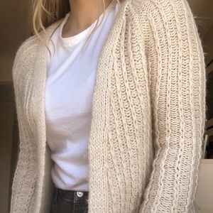 Beige knit cardigan